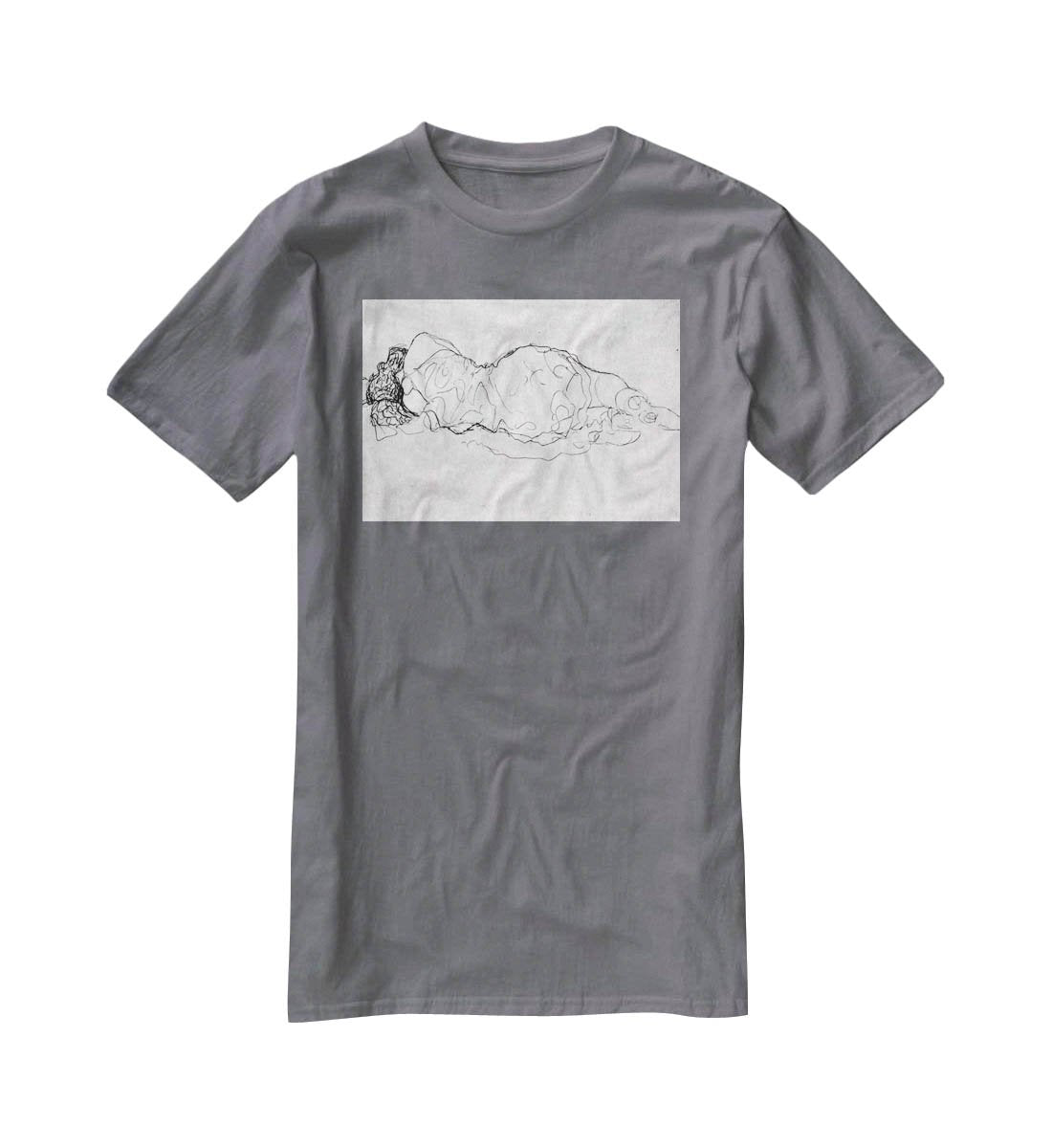 Liegende back figure by Klimt T-Shirt - Canvas Art Rocks - 3