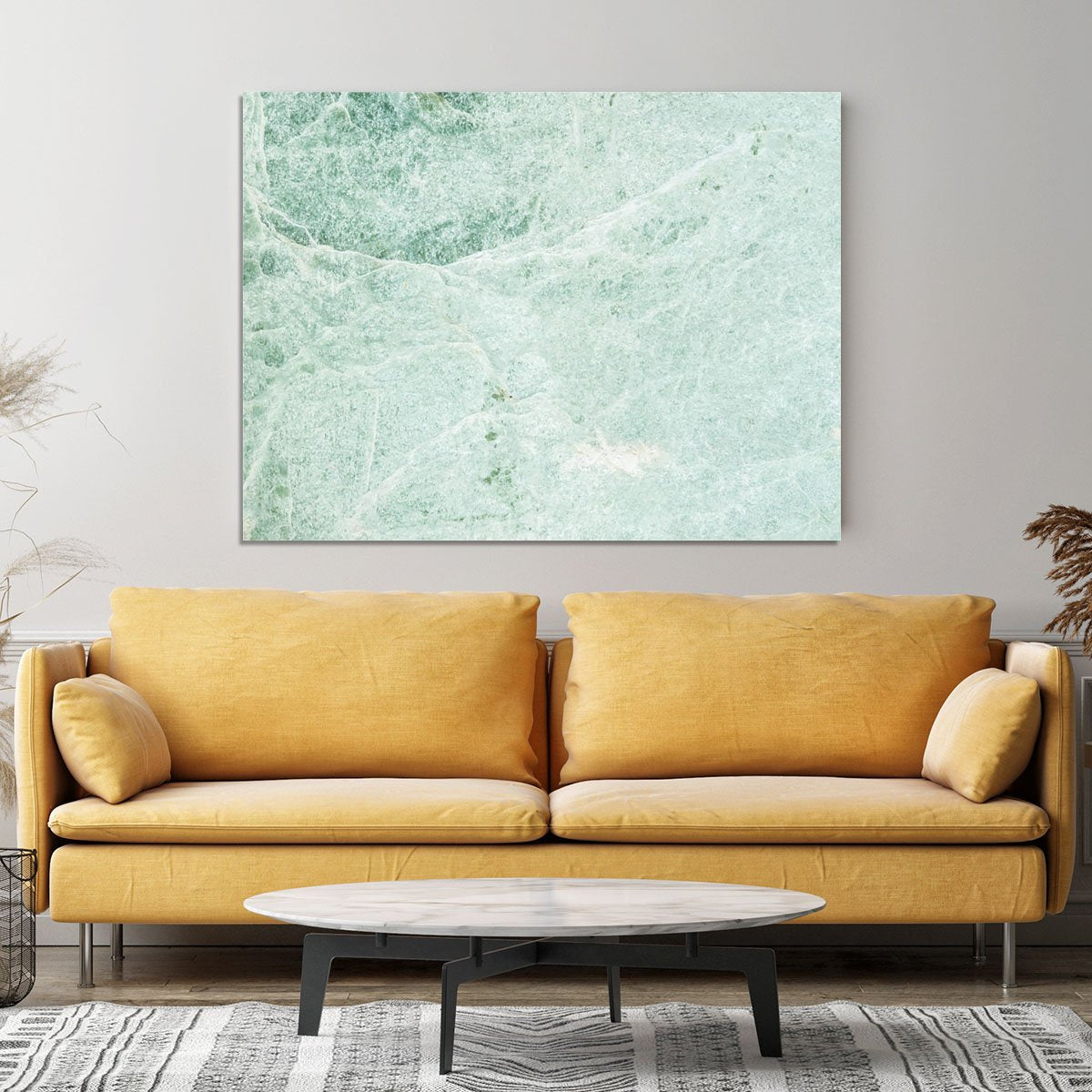 Light Green Cracked Marble Canvas Print or Poster