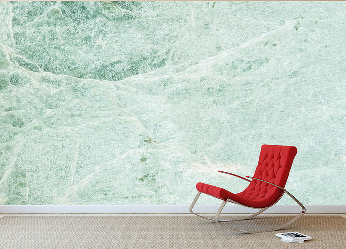 Light Green Cracked Marble Wall Mural Wallpaper