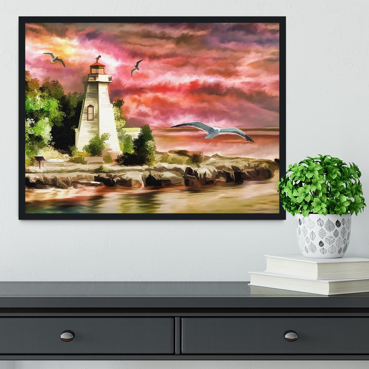 Lighthouse Framed Print - Canvas Art Rocks - 2