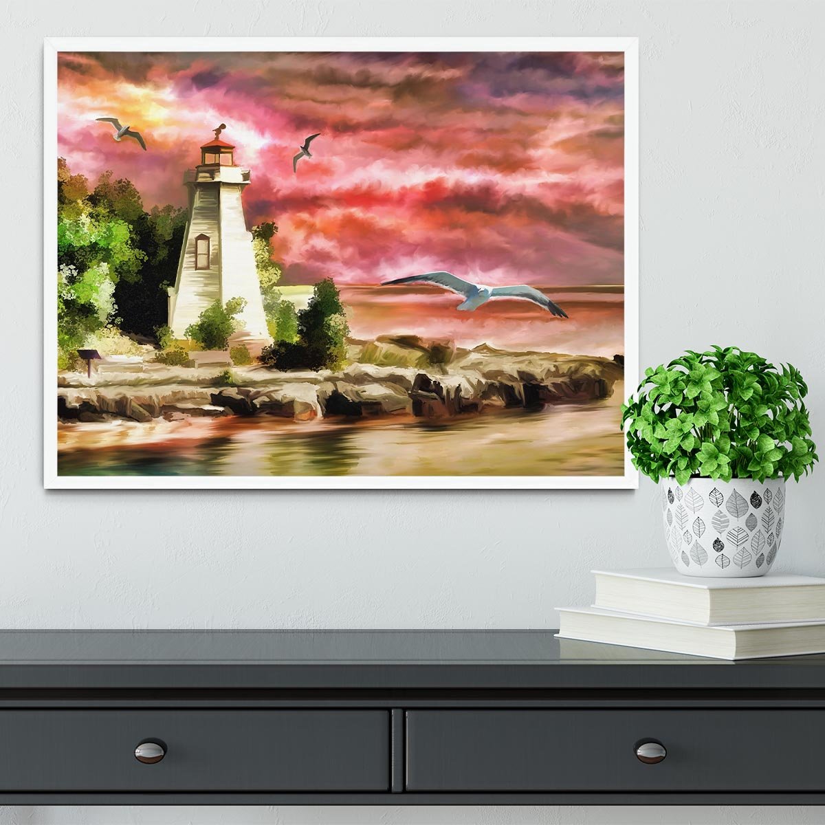 Lighthouse Framed Print - Canvas Art Rocks -6