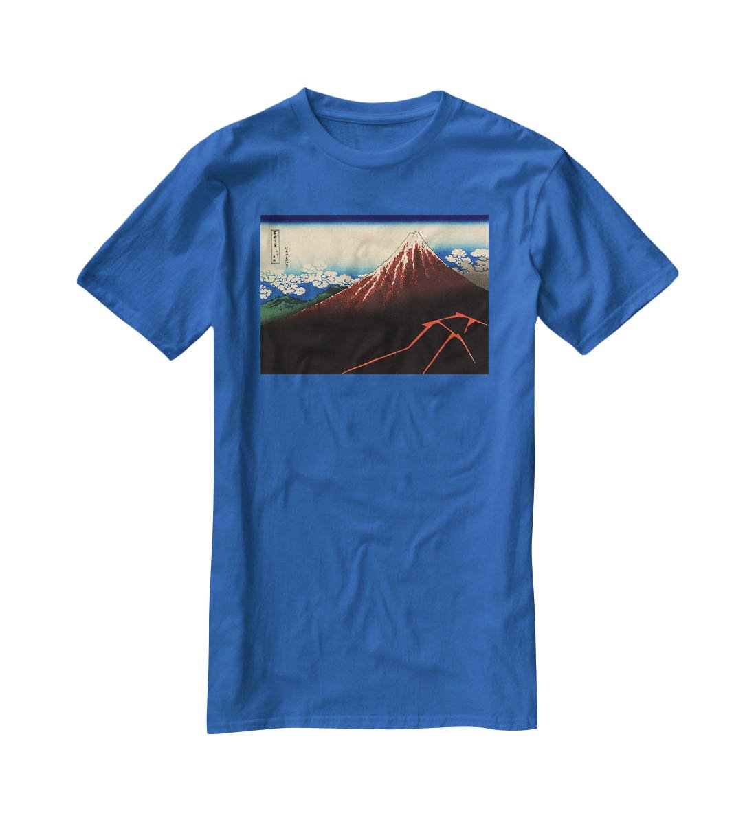 Lightning below the summit by Hokusai T-Shirt - Canvas Art Rocks - 2