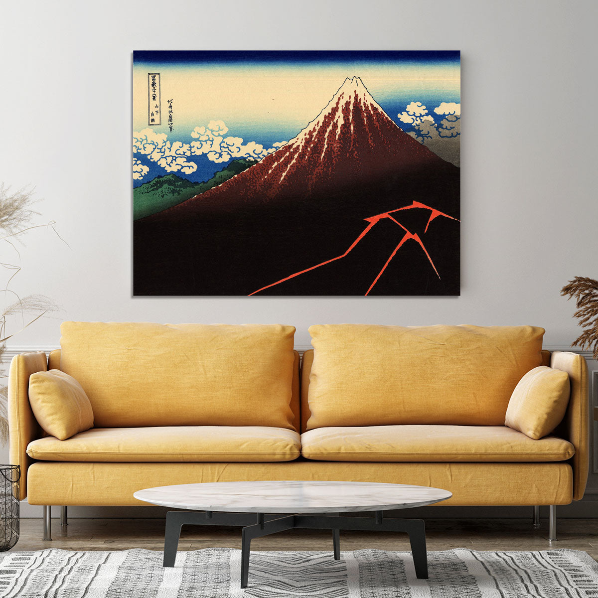 Lightning below the summit by Hokusai Canvas Print or Poster - Canvas Art Rocks - 4