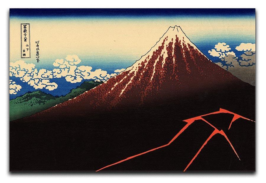 Lightning below the summit by Hokusai Canvas Print or Poster  - Canvas Art Rocks - 1