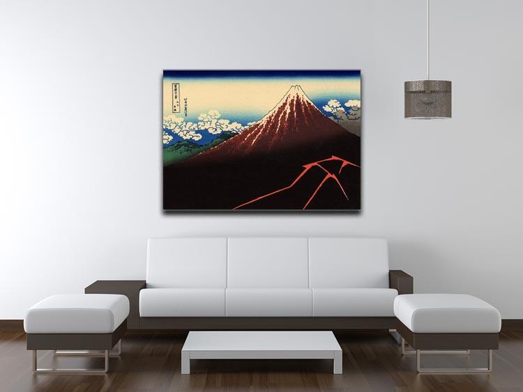 Lightning below the summit by Hokusai Canvas Print or Poster - Canvas Art Rocks - 4