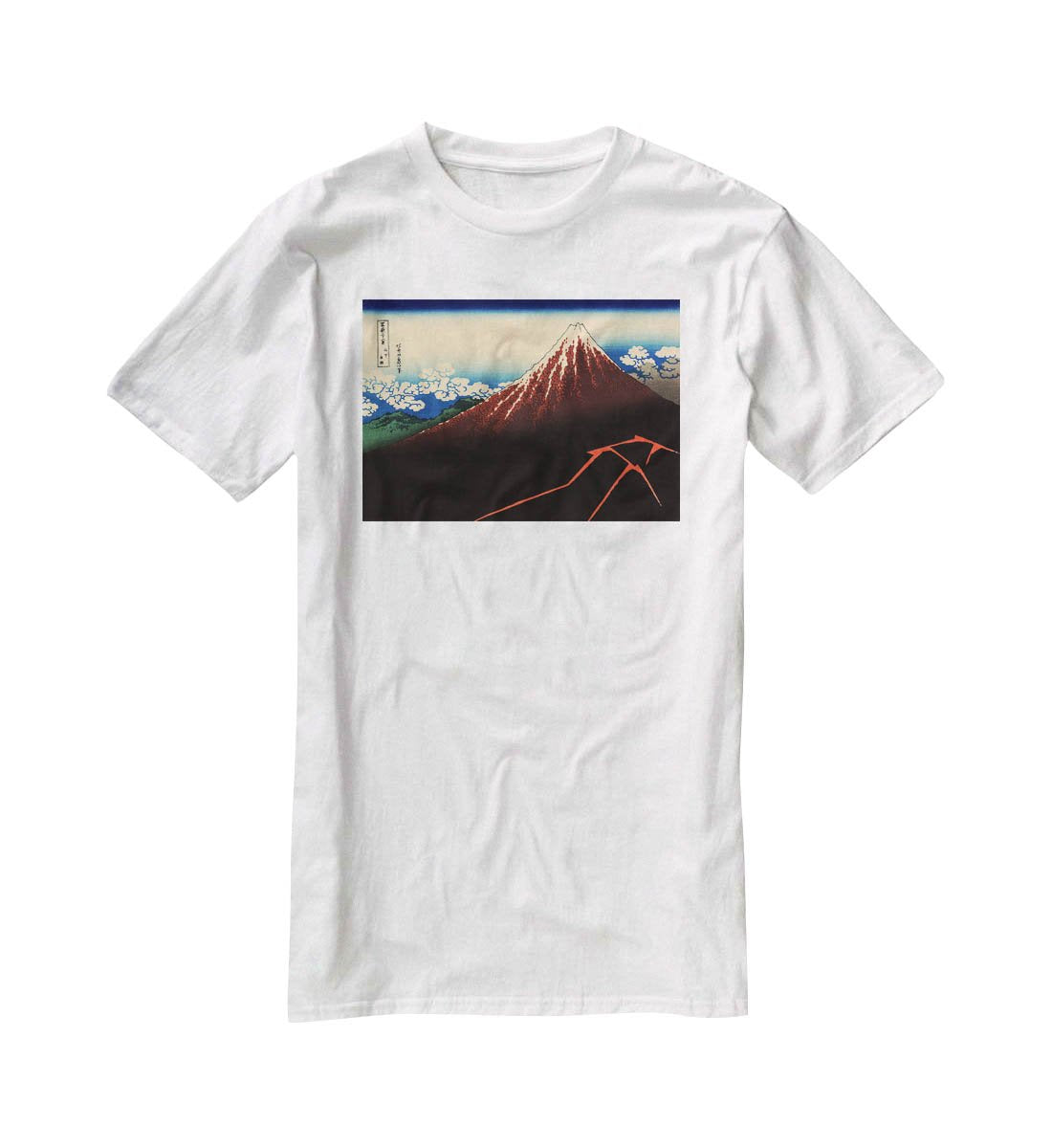 Lightning below the summit by Hokusai T-Shirt - Canvas Art Rocks - 5