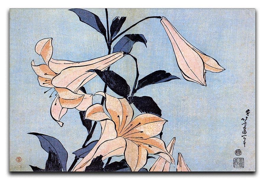 Lilies by Hokusai Canvas Print or Poster  - Canvas Art Rocks - 1