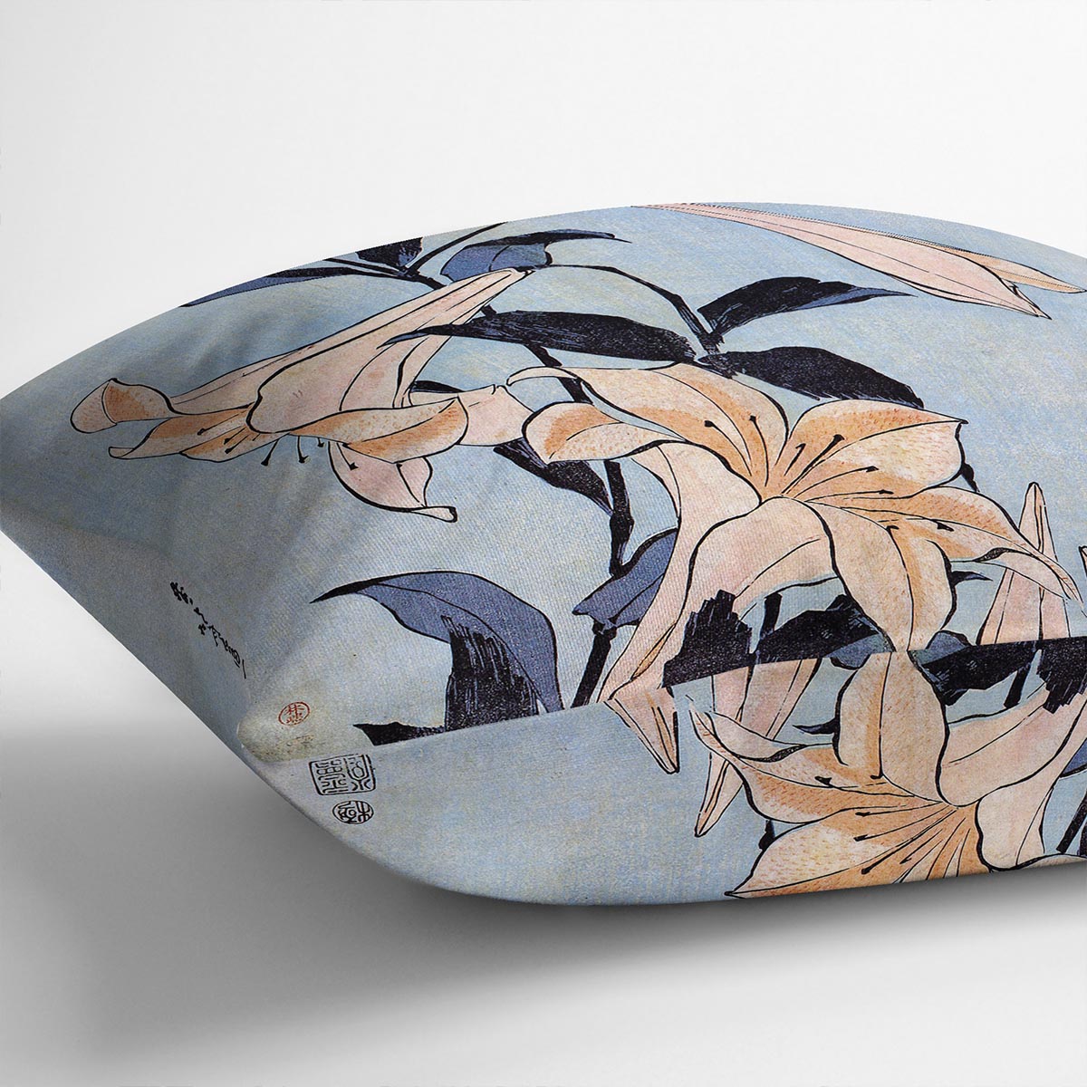 Lilies by Hokusai Cushion