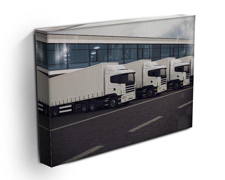 Line of white lorries Canvas Print or Poster - Canvas Art Rocks - 3