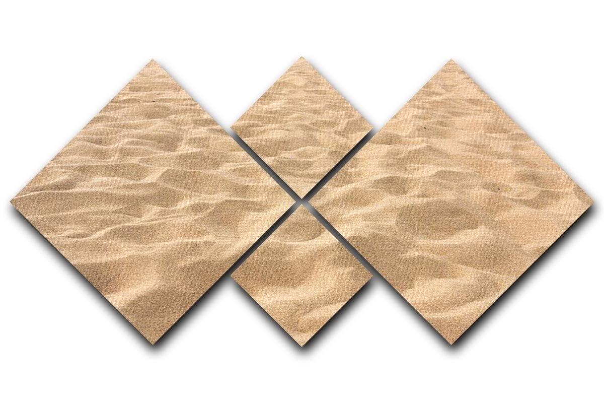 Lines in the sand of a beach 4 Square Multi Panel Canvas  - Canvas Art Rocks - 1