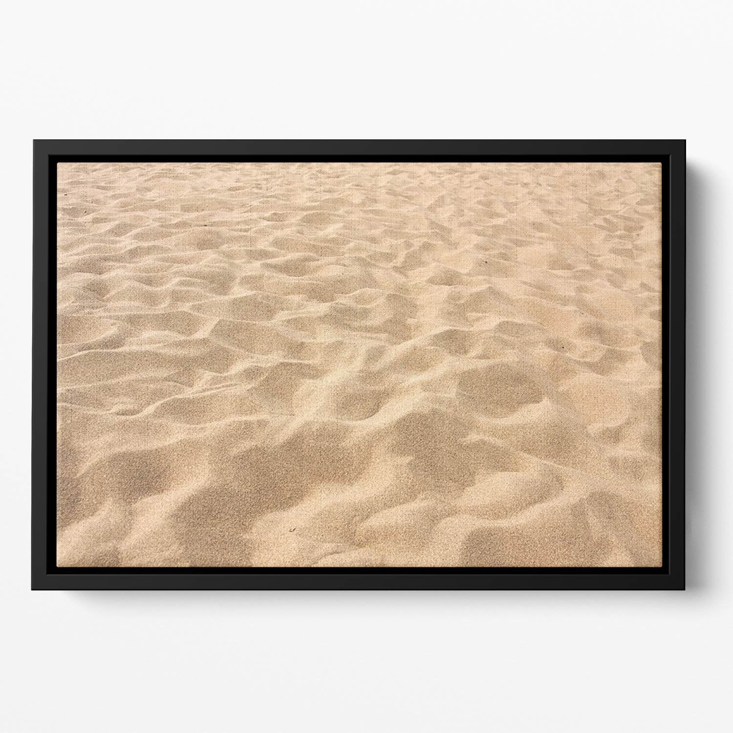 Lines in the sand of a beach Floating Framed Canvas