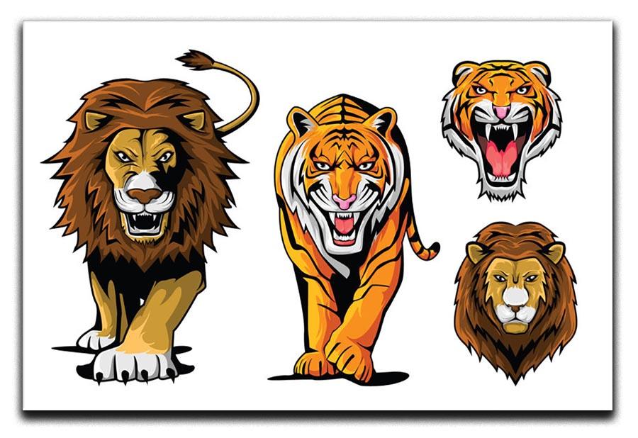 Lion And Tiger Canvas Print or Poster - Canvas Art Rocks - 1