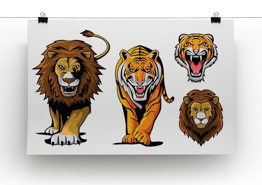 Lion And Tiger Canvas Print or Poster - Canvas Art Rocks - 2