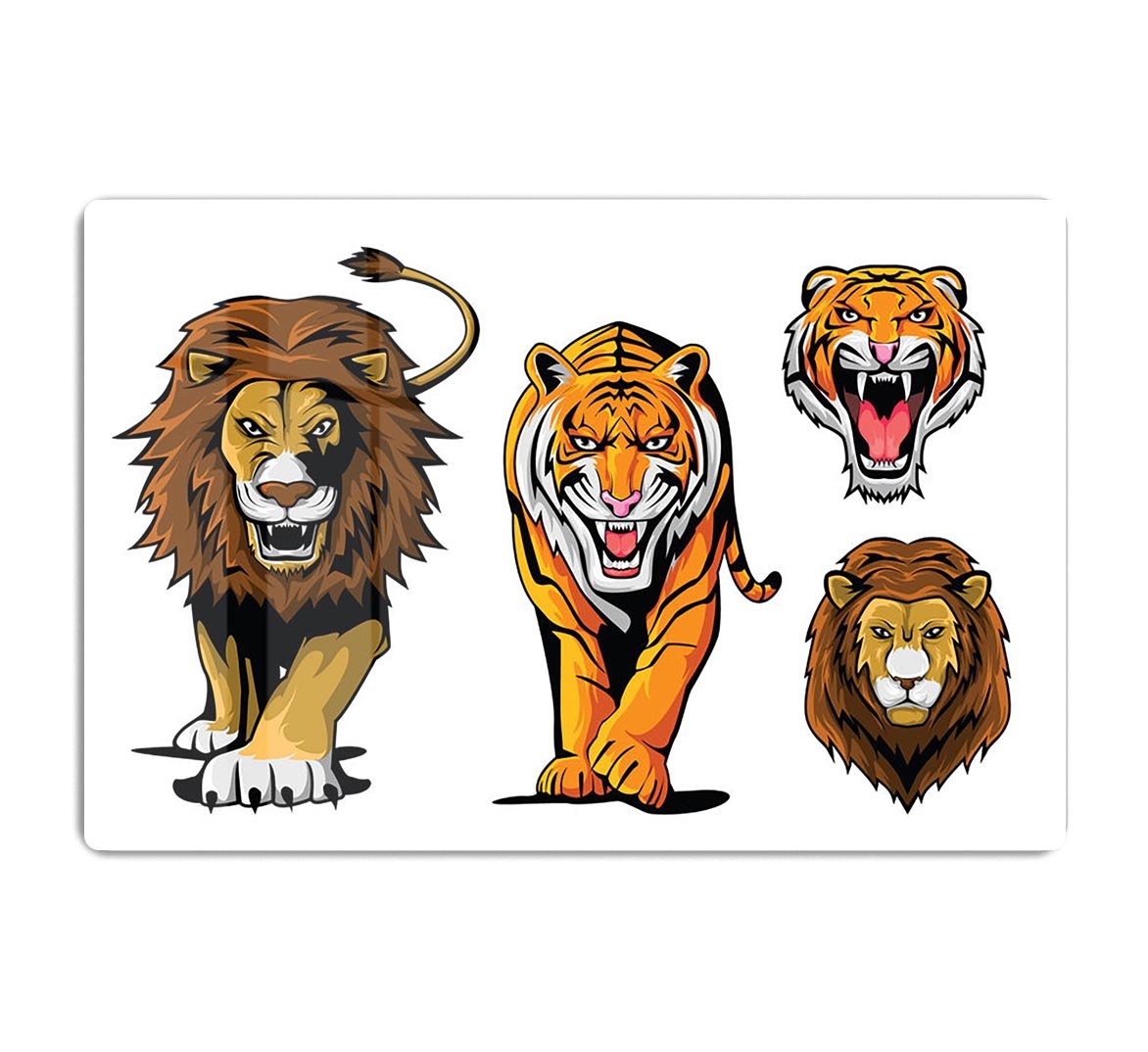Lion And Tiger HD Metal Print - Canvas Art Rocks - 1