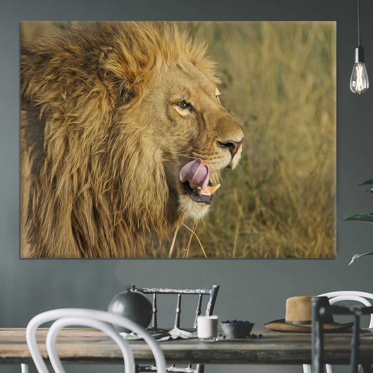 Lion Head Canvas Print or Poster