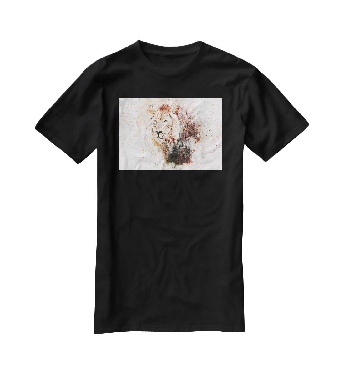 Lion Splatter T-Shirt - Canvas Art Rocks - 1