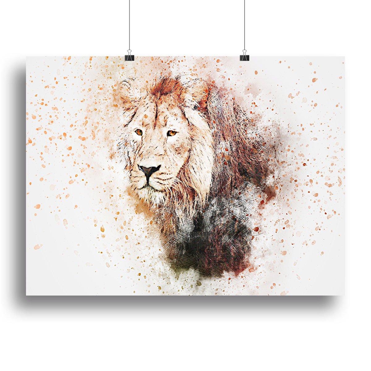 Lion Splatter Canvas Print or Poster