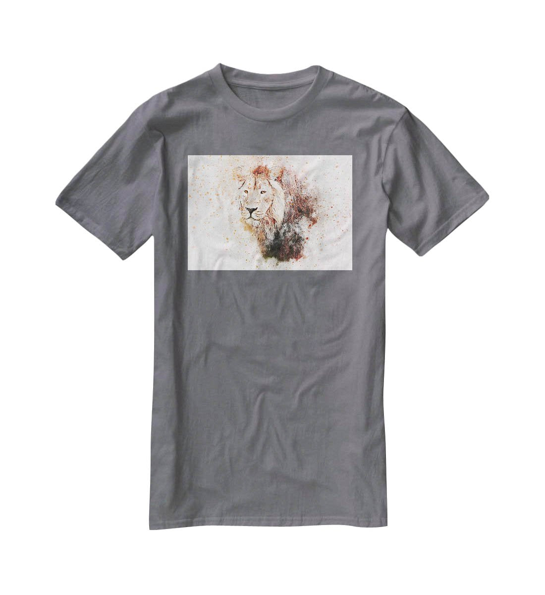 Lion Splatter T-Shirt - Canvas Art Rocks - 3
