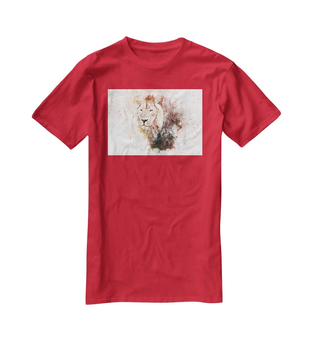 Lion Splatter T-Shirt - Canvas Art Rocks - 4