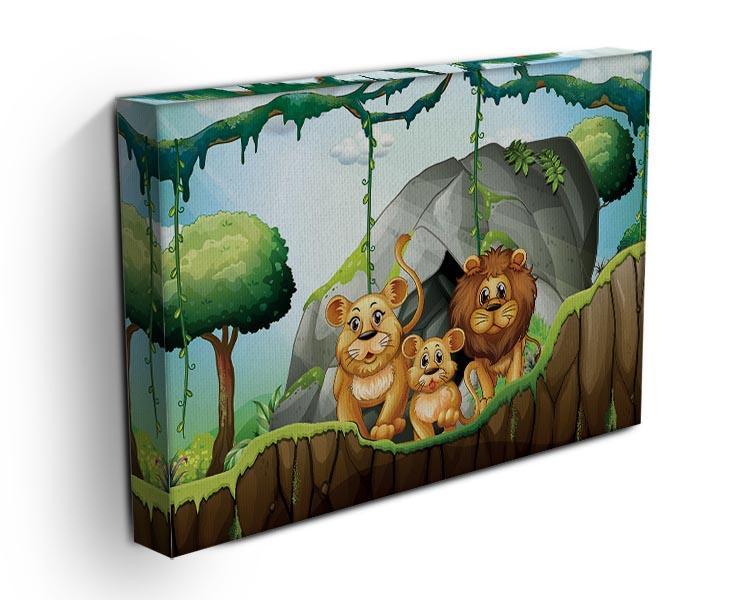Lion family living in the jungle Canvas Print or Poster - Canvas Art Rocks - 3