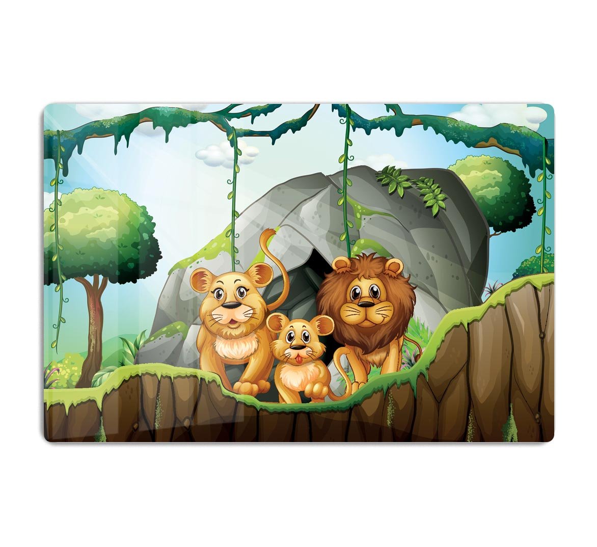 Lion family living in the jungle HD Metal Print - Canvas Art Rocks - 1