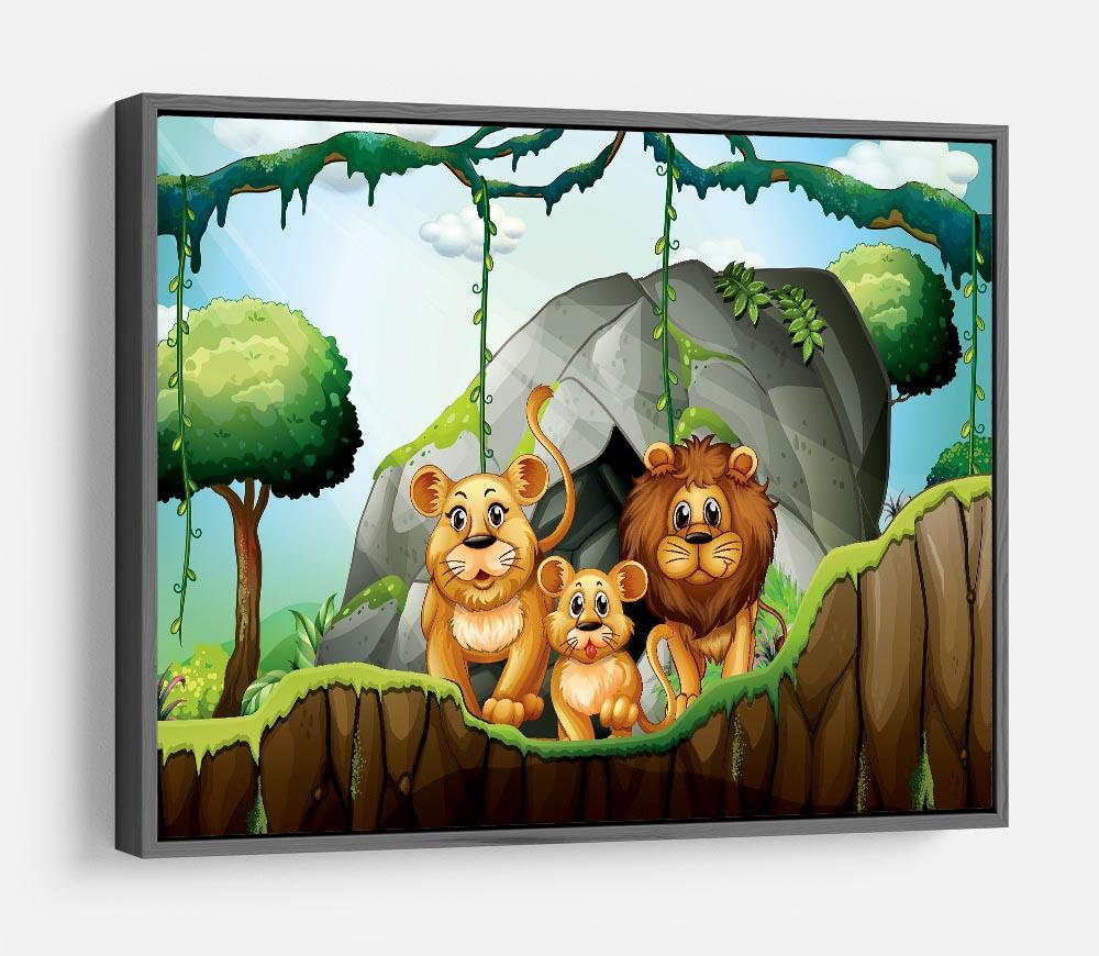 Lion family living in the jungle HD Metal Print - Canvas Art Rocks - 9