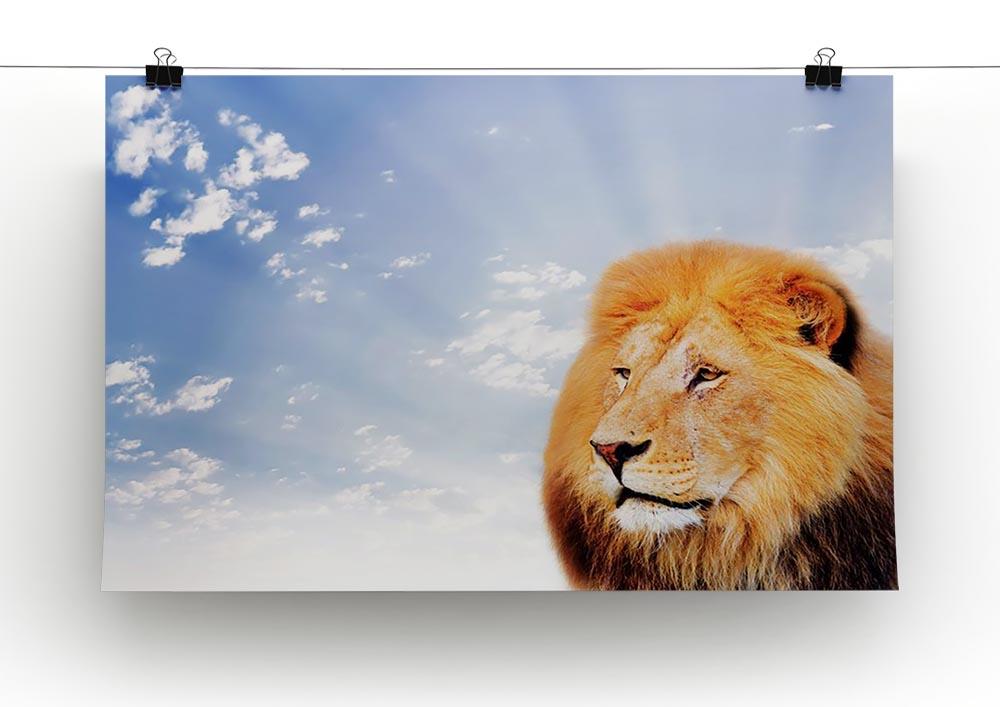 Lion on a sky background Canvas Print or Poster - Canvas Art Rocks - 2