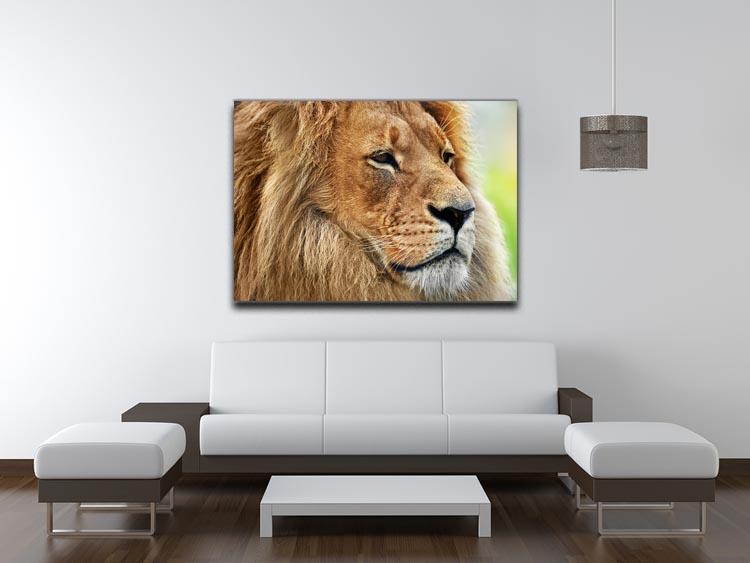 Lion portrait on savanna Canvas Print or Poster - Canvas Art Rocks - 4