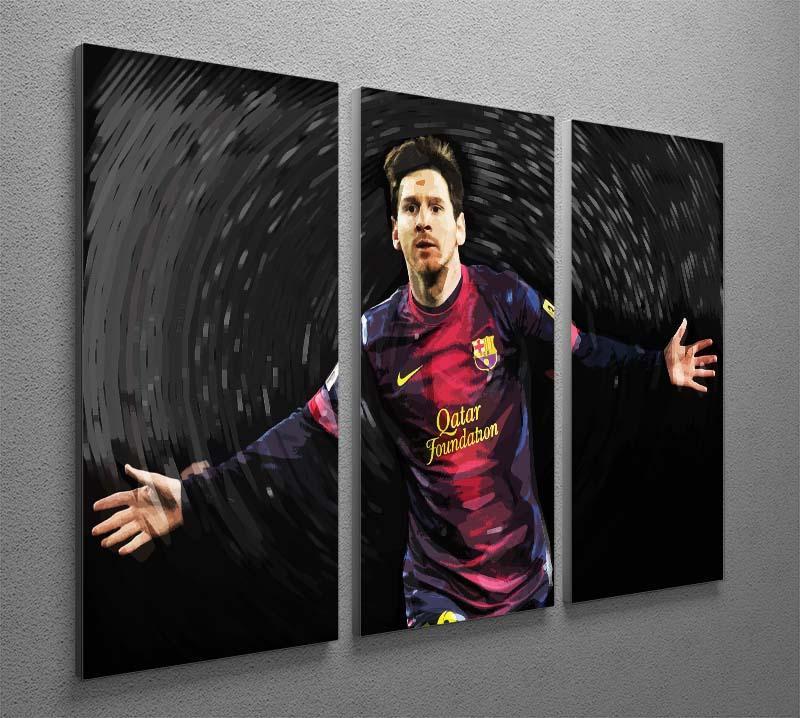 Lionel Messi 3 Split Panel Canvas Print - Canvas Art Rocks - 2