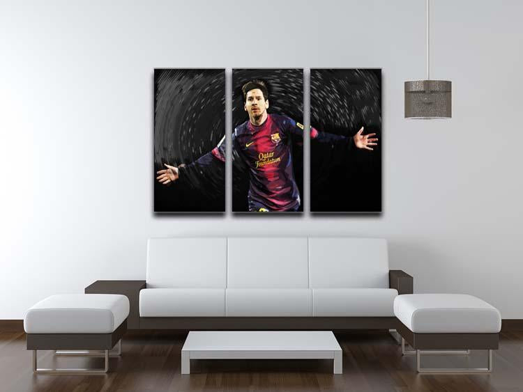 Lionel Messi 3 Split Panel Canvas Print - Canvas Art Rocks - 3
