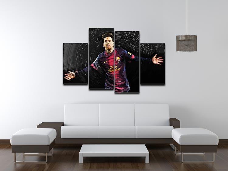 Lionel Messi 4 Split Panel Canvas - Canvas Art Rocks - 3