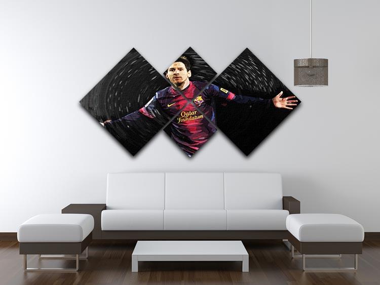 Lionel Messi 4 Square Multi Panel Canvas - Canvas Art Rocks - 3
