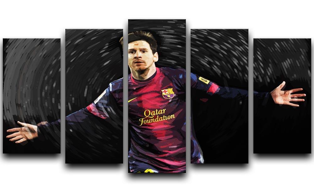 Lionel Messi 5 Split Panel Canvas  - Canvas Art Rocks - 1