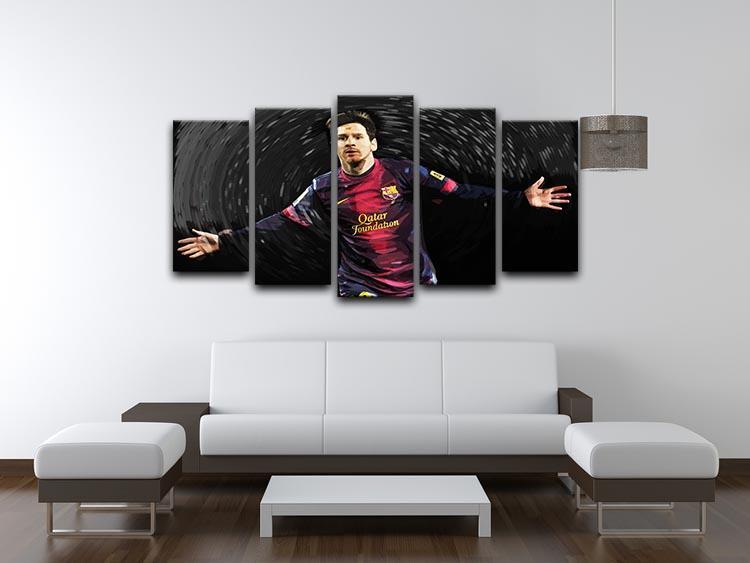 Lionel Messi 5 Split Panel Canvas - Canvas Art Rocks - 3