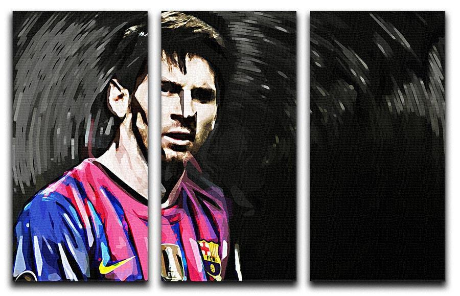 Lionel Messi Close Up 3 Split Panel Canvas Print - Canvas Art Rocks - 1