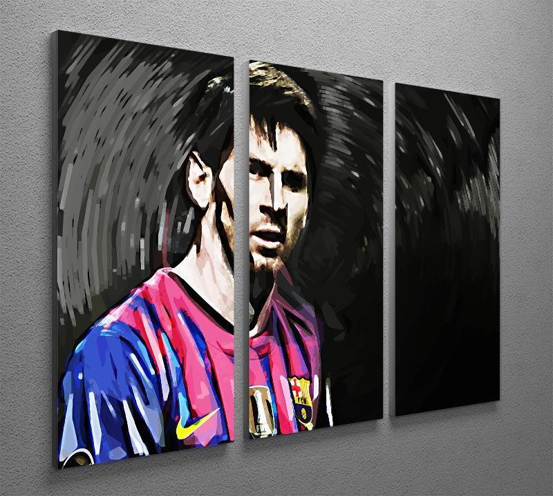 Lionel Messi Close Up 3 Split Panel Canvas Print - Canvas Art Rocks - 2