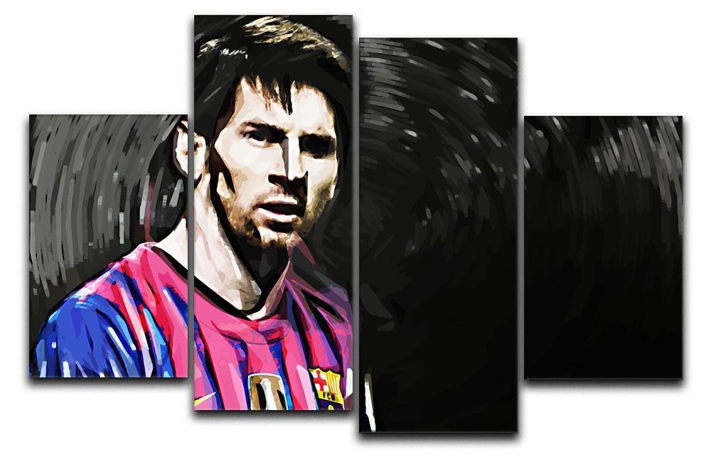 Lionel Messi Close Up 4 Split Panel Canvas  - Canvas Art Rocks - 1