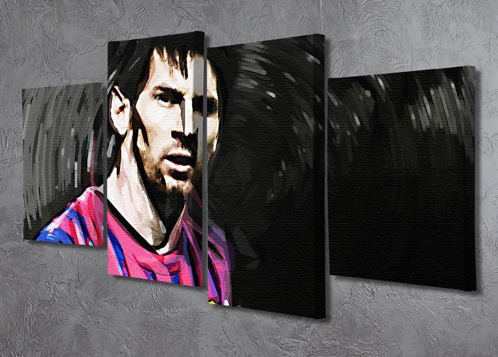 Lionel Messi Close Up 4 Split Panel Canvas - Canvas Art Rocks - 2