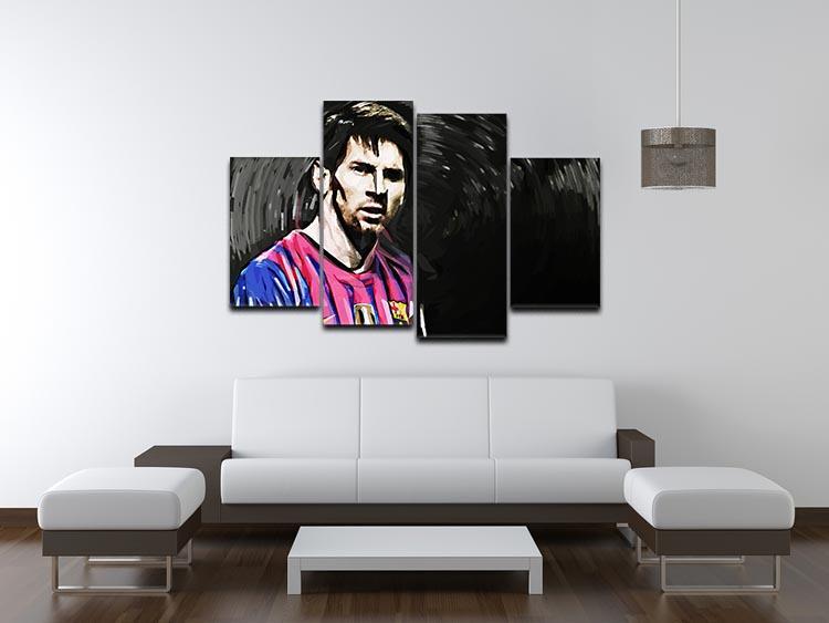 Lionel Messi Close Up 4 Split Panel Canvas - Canvas Art Rocks - 3