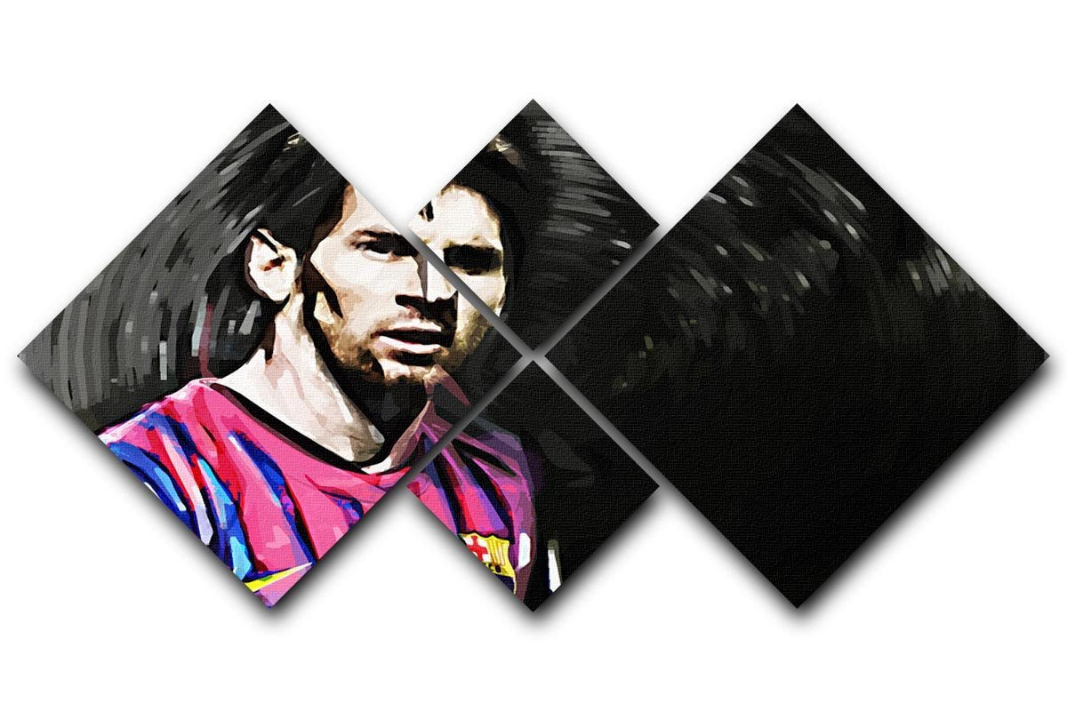 Lionel Messi Close Up 4 Square Multi Panel Canvas  - Canvas Art Rocks - 1