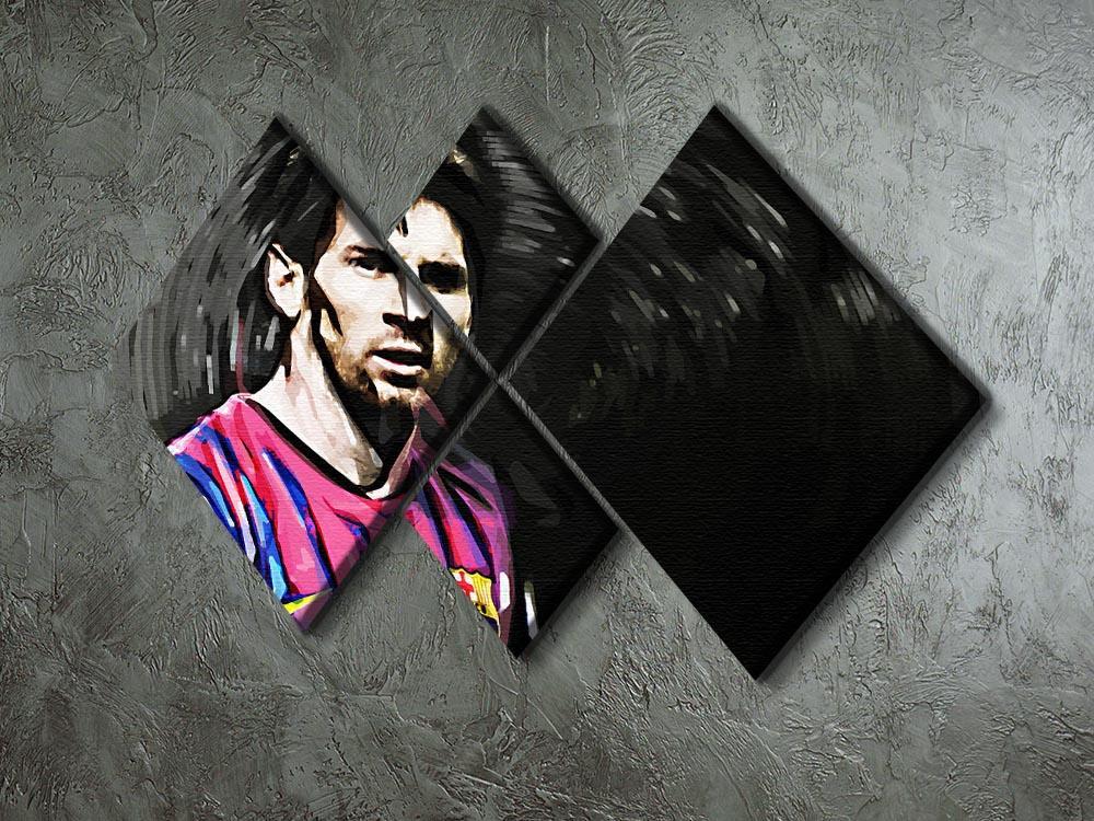 Lionel Messi Close Up 4 Square Multi Panel Canvas - Canvas Art Rocks - 2