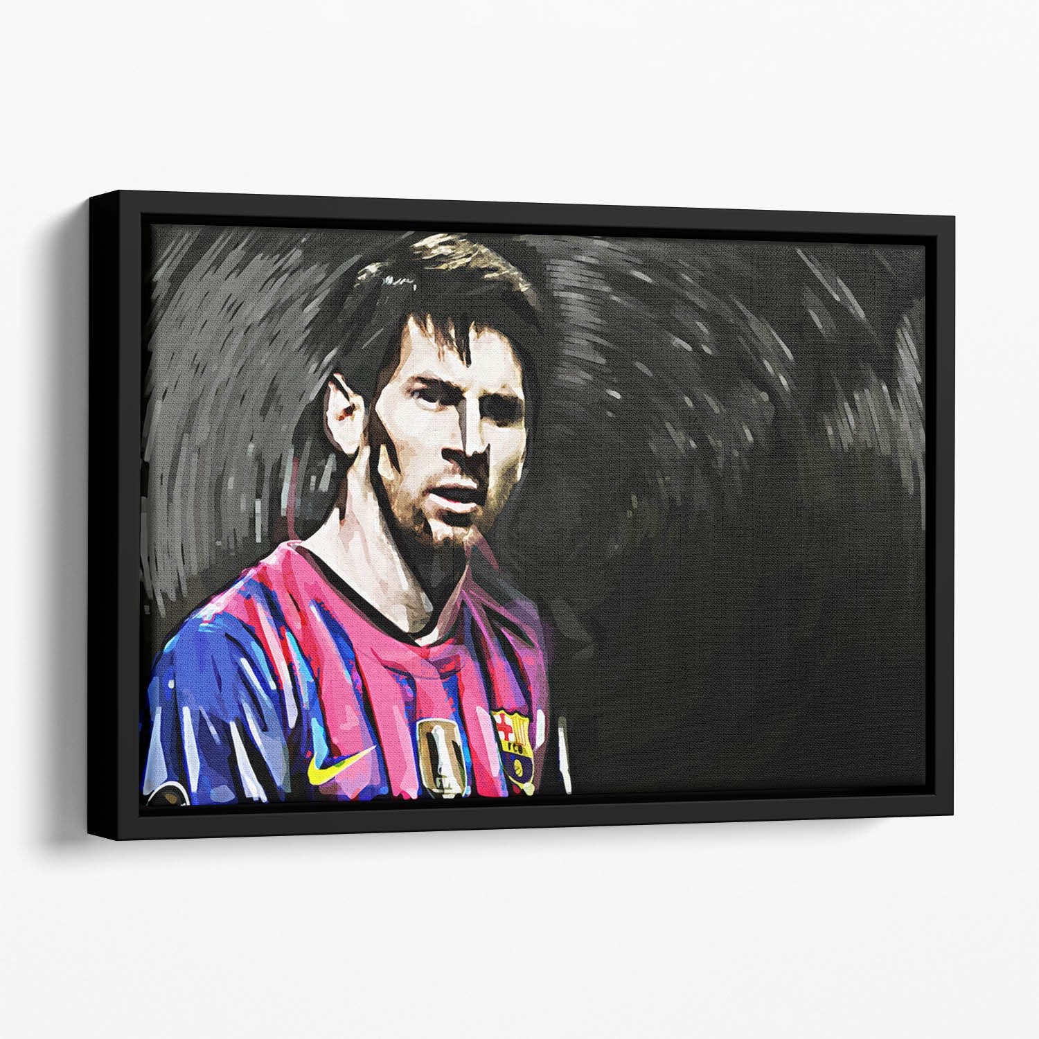 Lionel Messi Close Up Floating Framed Canvas
