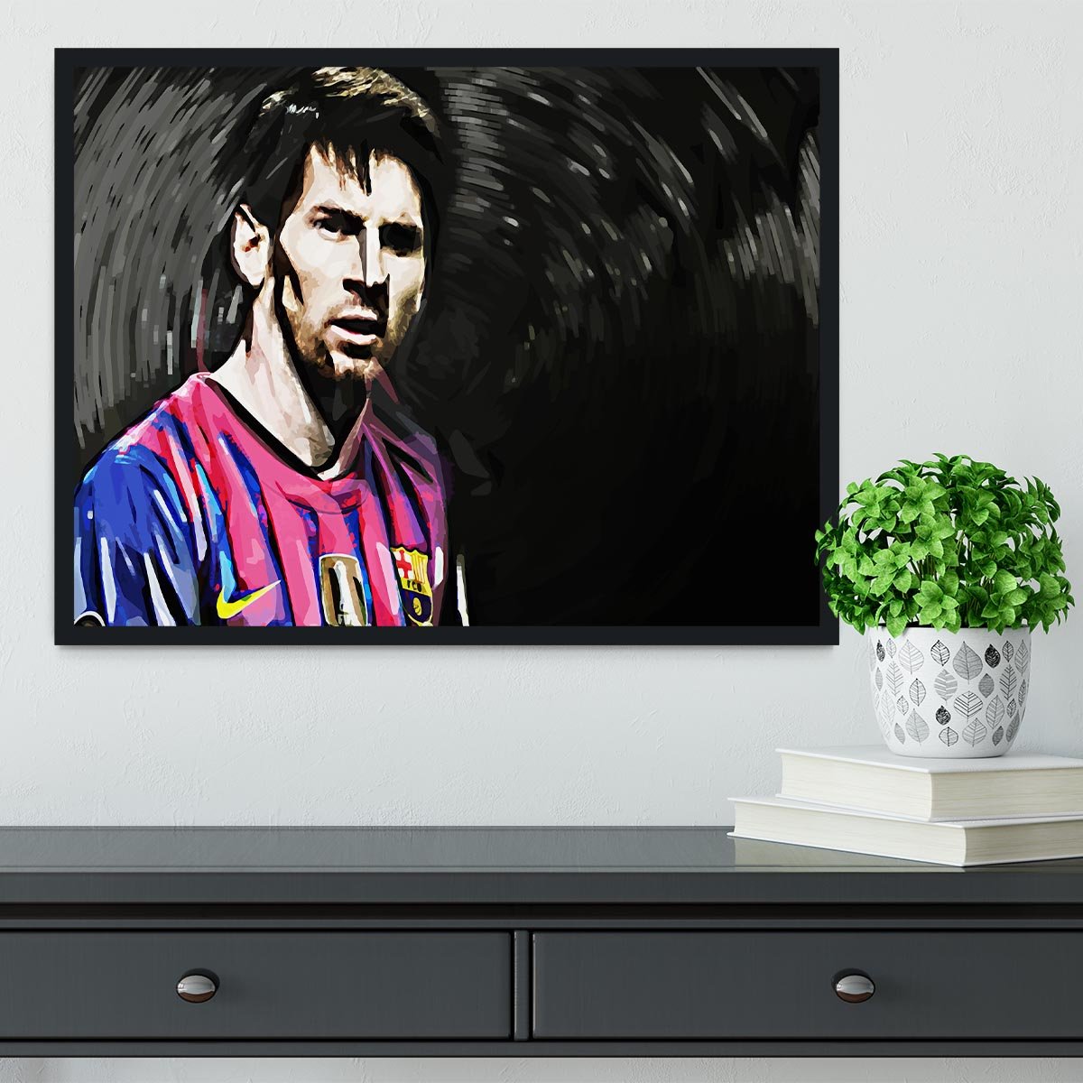 Lionel Messi Close Up Framed Print - Canvas Art Rocks - 2