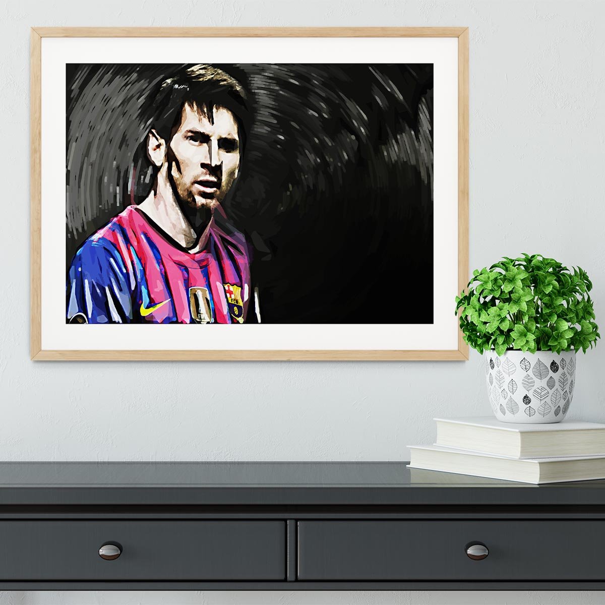 Lionel Messi Close Up Framed Print - Canvas Art Rocks - 3