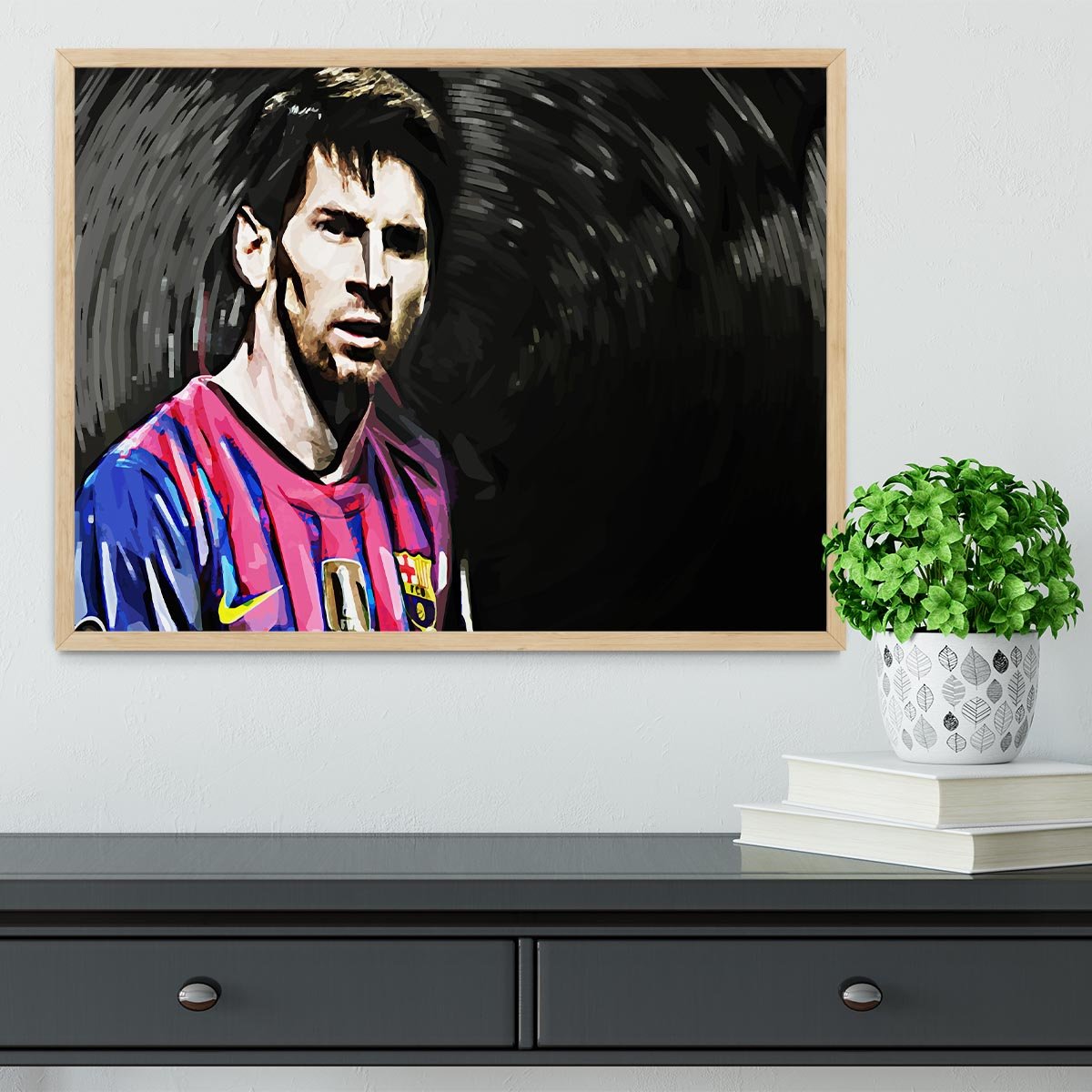 Lionel Messi Close Up Framed Print - Canvas Art Rocks - 4