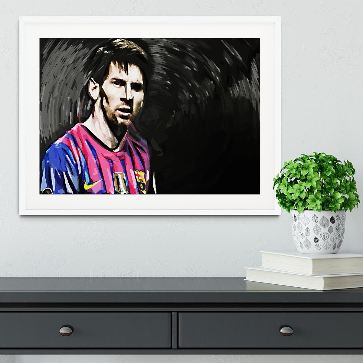 Lionel Messi Close Up Framed Print - Canvas Art Rocks - 5