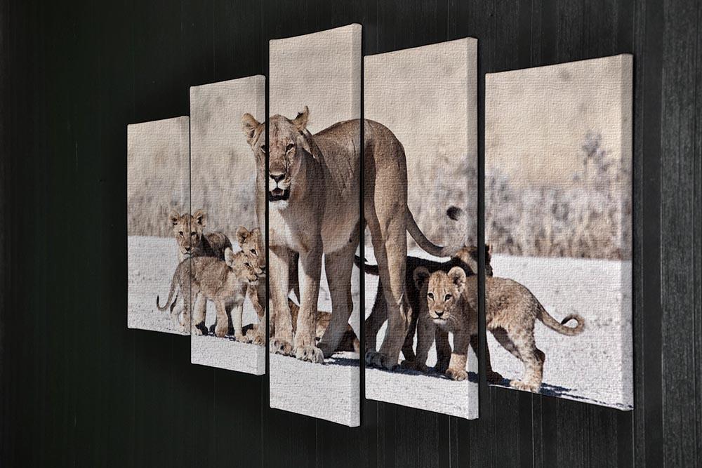 Lioness and cubs 5 Split Panel Canvas - Canvas Art Rocks - 2