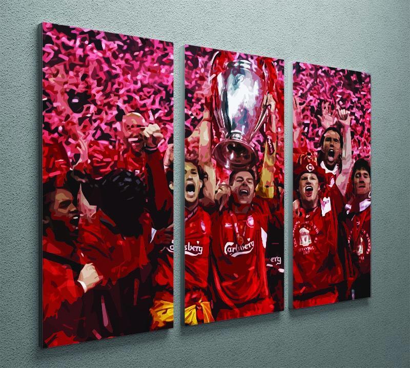 Liverpool Football Champions League In Istanbul 3 Split Panel Canvas Print - Canvas Art Rocks - 2