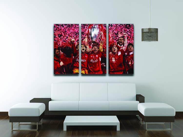 Liverpool Football Champions League In Istanbul 3 Split Panel Canvas Print - Canvas Art Rocks - 3
