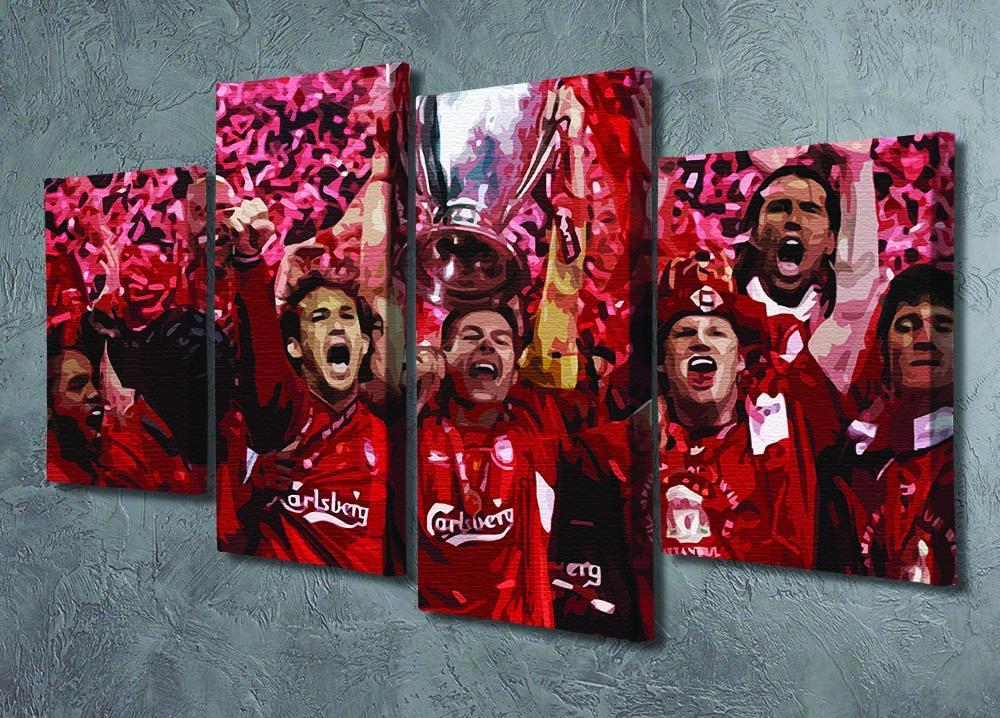 Liverpool Football Champions League In Istanbul 4 Split Panel Canvas - Canvas Art Rocks - 2
